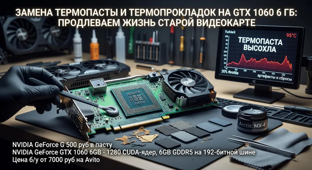Замена термопасты и термопрокладок на GTX 1060 6 ГБ: продлеваем жизнь старой видеокарте