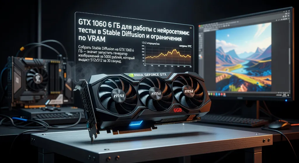 GTX 1060 6 ГБ для работы с нейросетями: тесты в Stable Diffusion и ограничения по VRAM