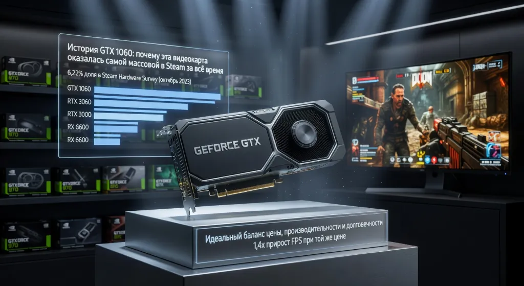 История GTX 1060: почему эта видеокарта оказалась самой массовой в Steam за всё время