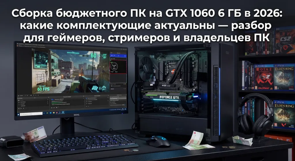Сборка бюджетного ПК на GTX 1060 6 ГБ в 2026: какие комплектующие актуальны — разбор для геймеров, стримеров и владельцев ПК