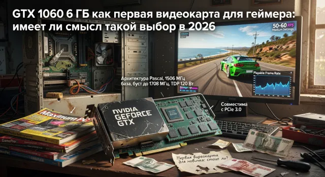 GTX 1060 6 ГБ как первая видеокарта для геймера: имеет ли смысл такой выбор в 2026