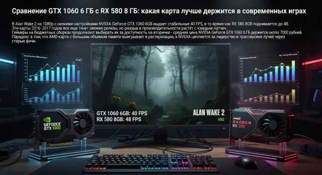 Сравнение GTX 1060 6 ГБ с RX 580 8 ГБ: какая карта лучше держится в современных играх