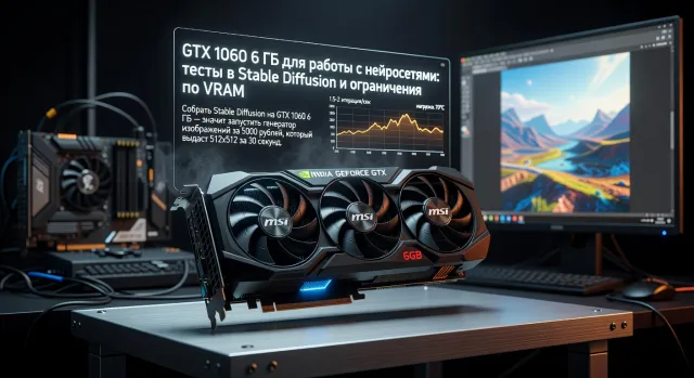 GTX 1060 6 ГБ для работы с нейросетями: тесты в Stable Diffusion и ограничения по VRAM