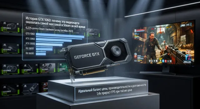 История GTX 1060: почему эта видеокарта оказалась самой массовой в Steam за всё время