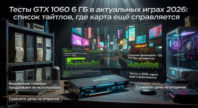 Тесты GTX 1060 6 ГБ в актуальных играх 2026: список тайтлов, где карта ещё справляется